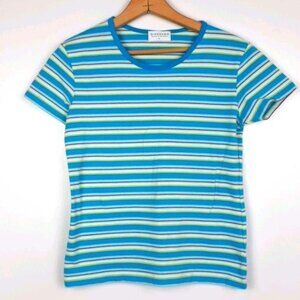 Striped T-Shirt Blue Red Yellow Youth Size Large